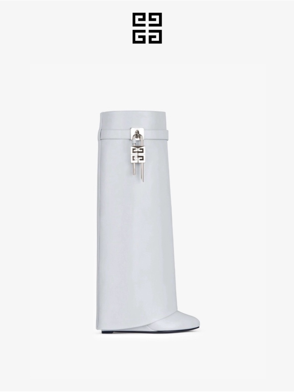 Givenchy Shark lock Boot Women's Over-the-Knee Light Gray 40.5